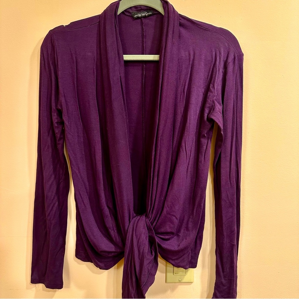 💜beautiful purple cardigan tie shirt 💜